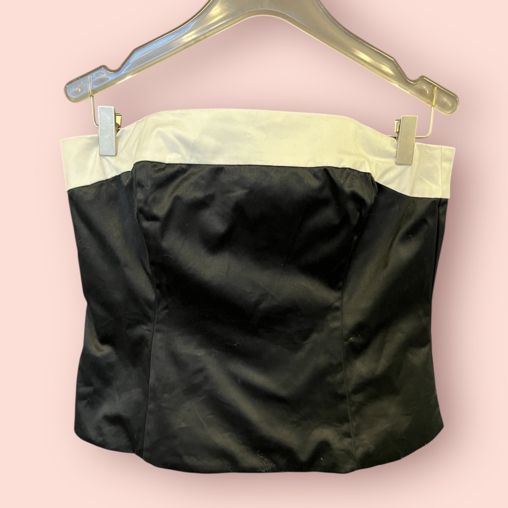 White House Black Market Monochrome Strapless Top